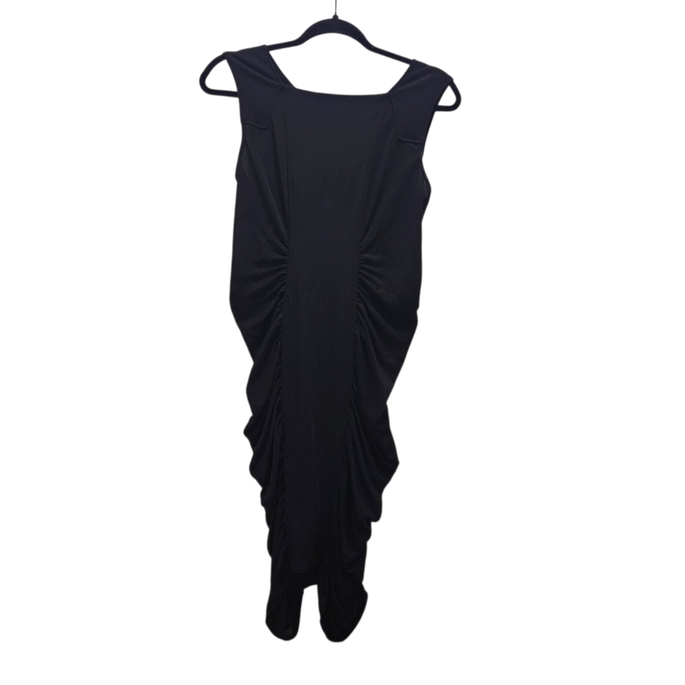 BCBGMaxAzria RENEE Black Ruched Bodycon Sleeveless Mini Dress Party Ready Size M
